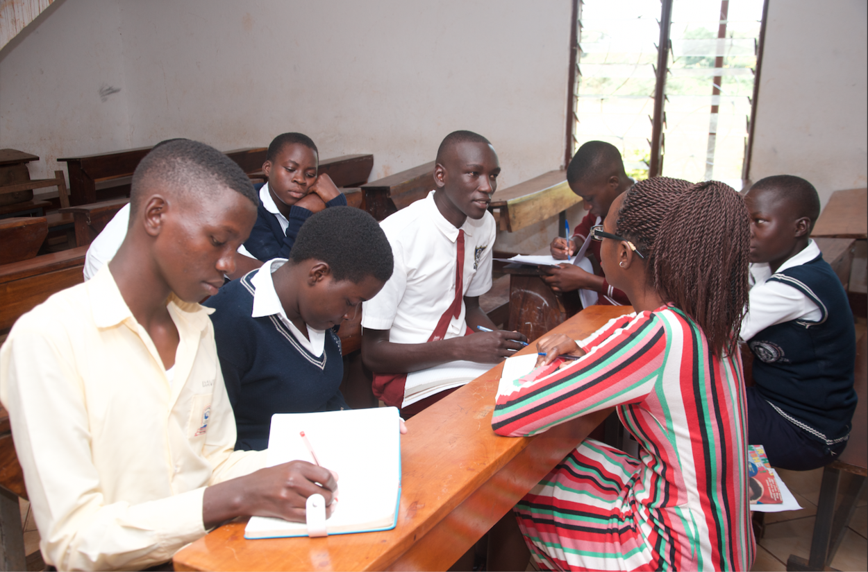 A group of students working on an assignment.