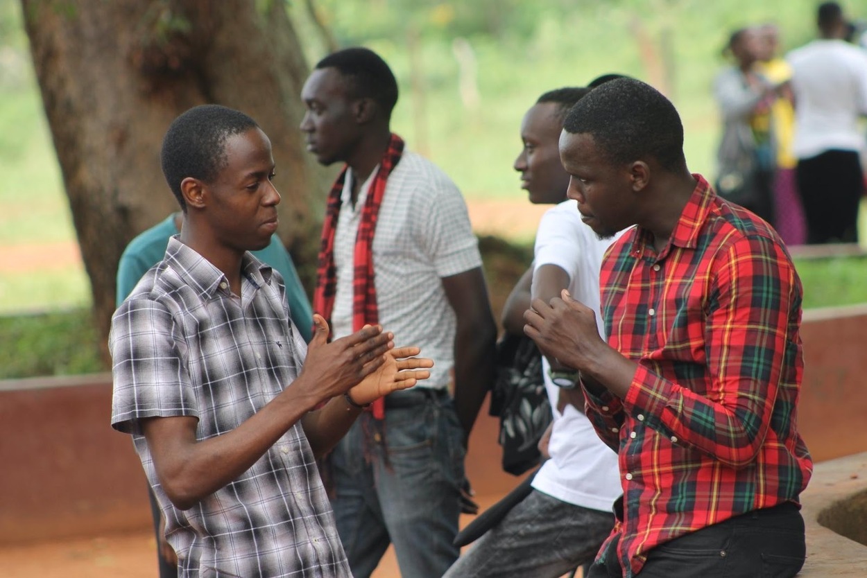 Two young leaders having a passionate discussion.